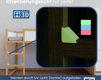 Orientierungslicht für IKEA KURA Hochbett (1 Set = 4 Stück) - Glow-in-the-dark