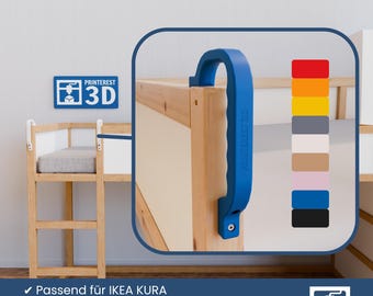 3D-Printed Handles for IKEA Kura Bed