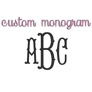 Motif de broderie monogramme en queue de poisson personnalisé, fichier de numérisation de broderie monogramme personnalisé 3 lettres
