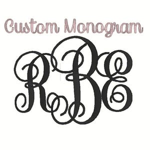 Custom Monogram Embroidery Design, Custom 3 Letter Monogram Embroidery Digitizing File