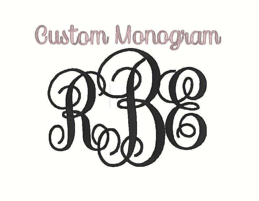Custom 3 Letter Monogram, Embroidery Design (digitizing File) - Etsy