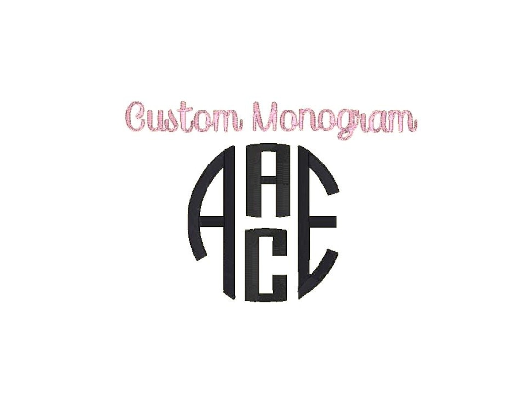 Custom 4 Letter Monogram, Embroidery Design (digitizing File) - Etsy