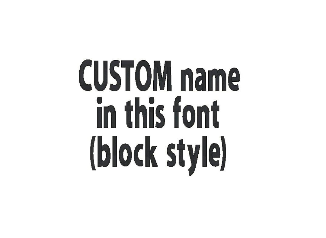 Custom Name in Block Font Embroidery Design, Your Custom Name in This ...