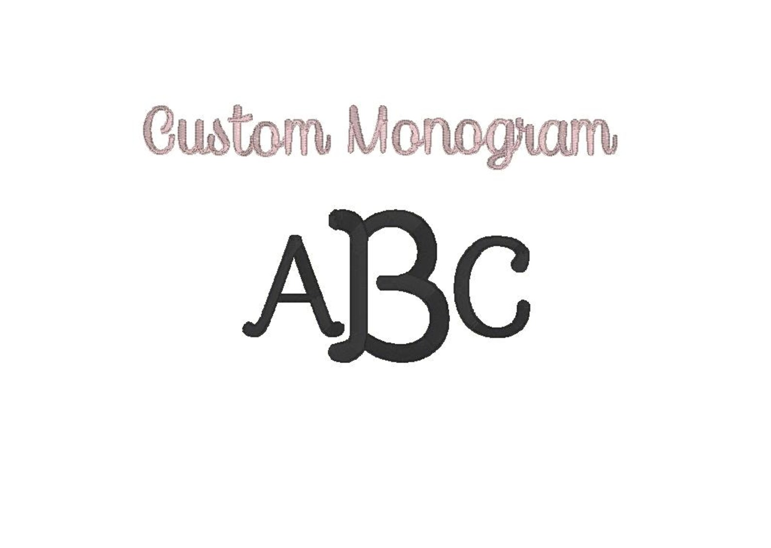 Custom Fishtail 3 Letter Monogram Embroidery Design (digitizing File ...