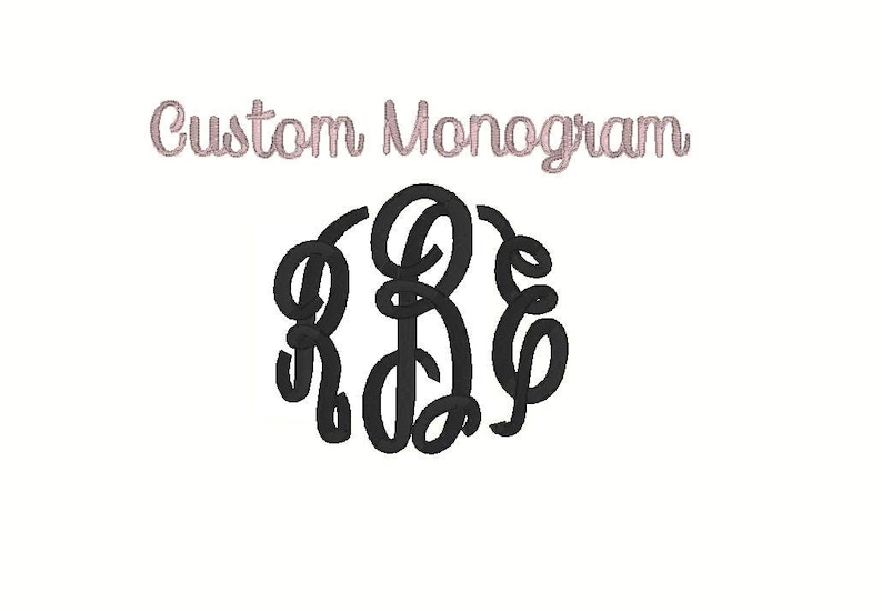Custom Cursive Circle Monogram Embroidery Design, Custom 3 Letter ...