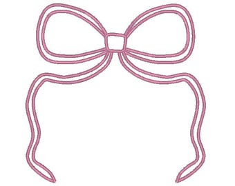Kokette Schleife Monogramm Rahmen Stickdatei (Digitaler Download)