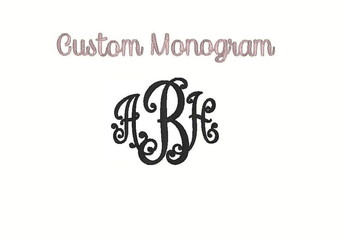 Custom Monogram Embroidery Design, Custom 3 Letter Monogram Embroidery ...