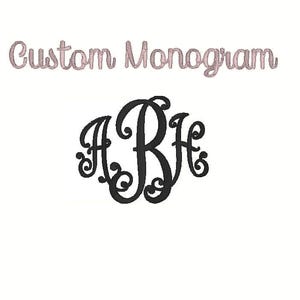 Custom Dazzling Monogram Embroidery Design, Custom 3 Letter Monogram Embroidery Digitizing File