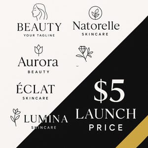 5 DOLLAR LAUNCH PRICE – Minimalist Beauty Logo Pack (5 Editable Logos)