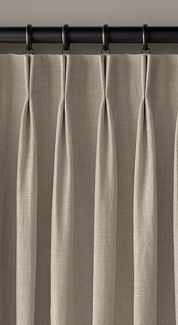 Linen Drapes Fully Lined Double Pinch Pleat Custom Drapery Etsy