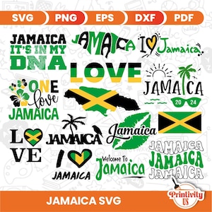 Jamaica Svg, Jamaica vlag Svg bundel, Jamaica Png, Jamaicaans shirt Svg, Jamaica T-shirt, Jamaica staat Svg, One Love Jamaica Svg, sublimatie