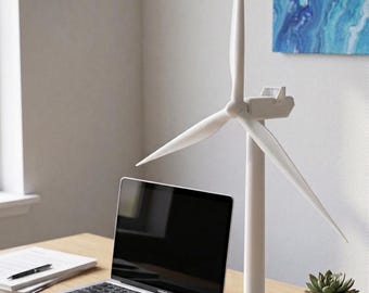 Extra Large Offshore Wind Turbine Spinning Model | 33 Inches Tall