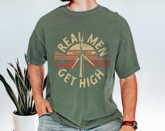 Maglietta tecnica Real Men Get High Wind / Unisex 100% cotone filato ad anello USA S - 3XL