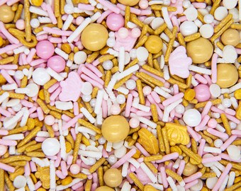 cupcake sprinkles gold princess sprinkles cute little gold crowns sprinkles Pearly Gold Crown Candy Sprinkles 12 OZ princess sprinkles