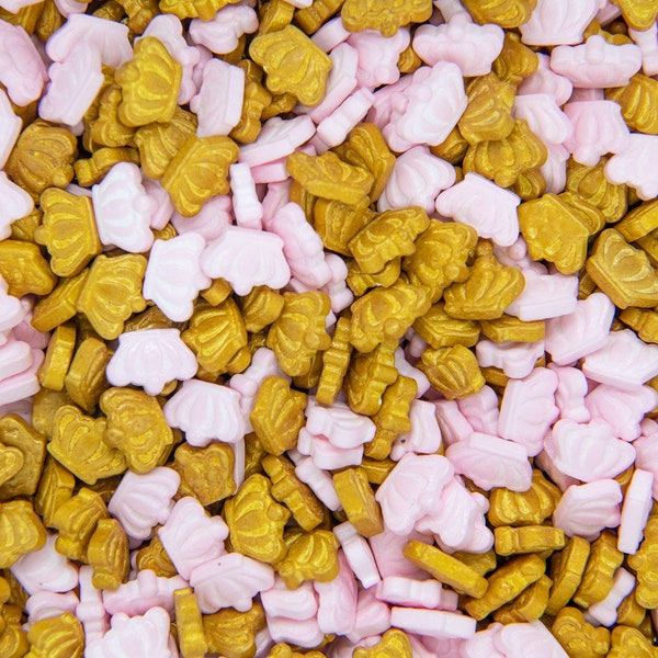 Candy Sprinkles: Crown Mix | Candy Crowns, Tiara Shaped Candies, Candy Mix - 4oz Bottle