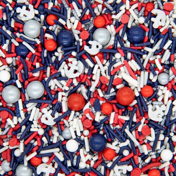 Sprinkles Mix - Below Deck | Nautical Sprinkle Medley, Edible Blend - 4oz bottle Il_570xn