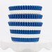 Stripe Blue Cupcake Liners | Rugby Striped Blue Greaseproof Baking Cups - 36 count pack 