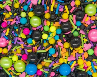 Sprinkles Mix: Disco Darling | 80s, Retro, Skating Sprinkle Medley, Edible Blend - 4oz bottle