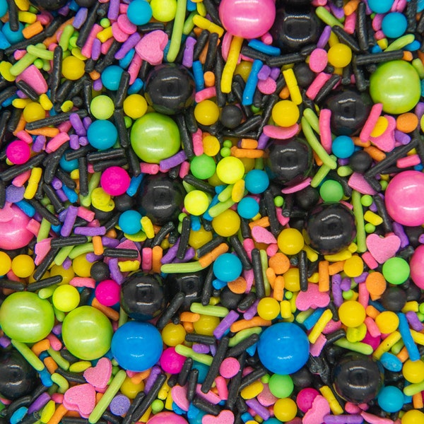 Sprinkles Mix: Disco Darling | 80s, Retro, Skating Sprinkle Medley, Edible Blend - 4oz bottle