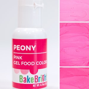 Peony Pink Food Coloring Gel for Cakes, Cookies, Frosting, Fondant - 21g (0.75oz) Bottle