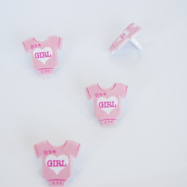 Baby Girl Cupcake Toppers | Plastic Baby Shower Cupcake Rings, Cake Decorating Toppers