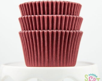 Solid Maroon Cupcake Liners | Maroon Greaseproof Baking Cups - 36 count pack