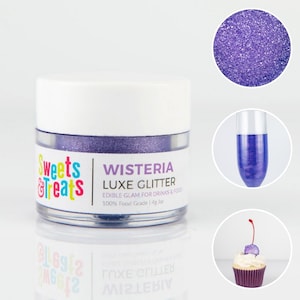 Wisteria Purple Edible Glitter for Drinks, Cakes, and Food - 0.5oz jar (4g)