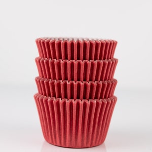 Red Mini Cupcake Liners | Red Greaseproof Midi Baking Cups - 48 count pack