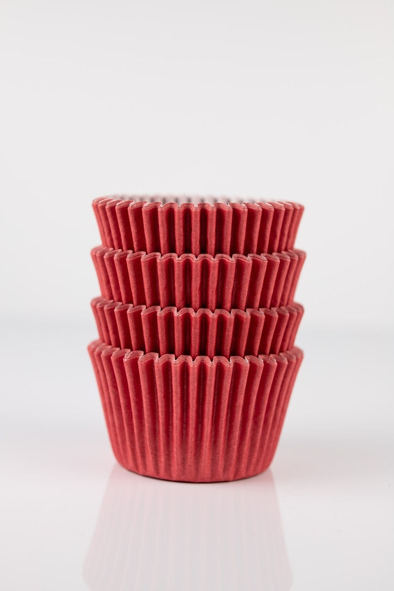 Red Mini Cupcake Liners  Red Midi Baking Cups, Greaseproof