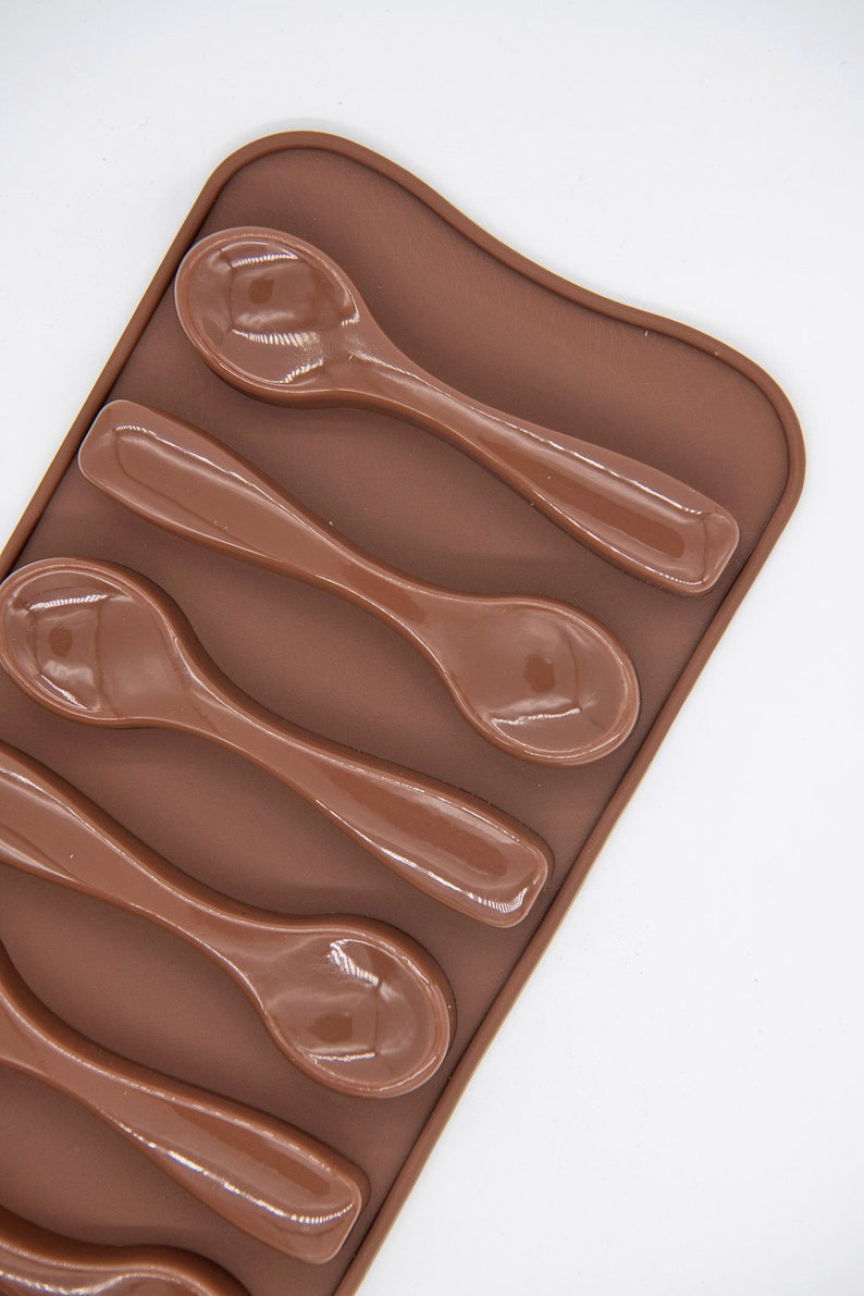 Chocolate Mold: Candy Spoon Flexible Spoon Silicone Mold for Cocoa Stirrers, Baking, Cake Decorating image 1
