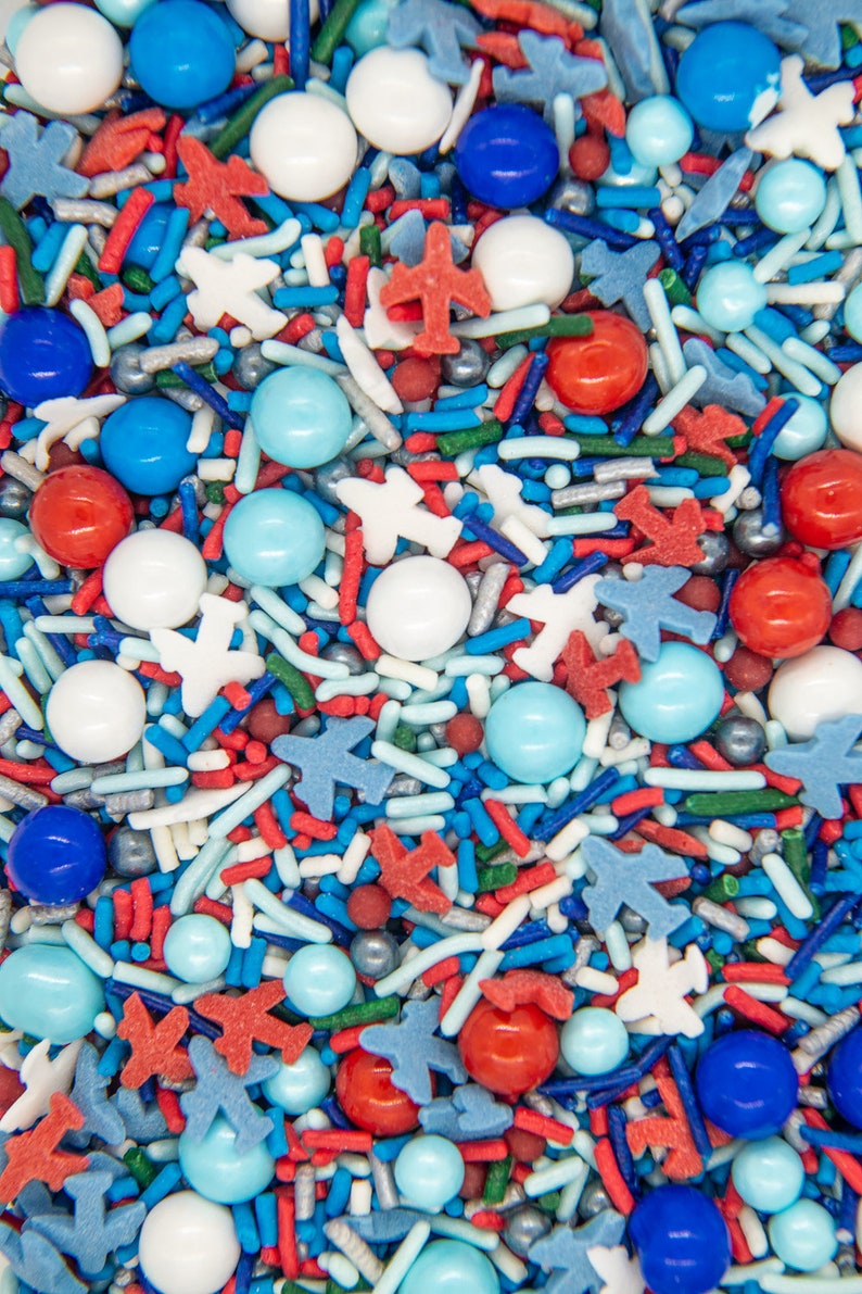 Sprinkles Mix: Flight School | Airplane Sprinkle Medley, Edible Blend - 4oz bottle image 1