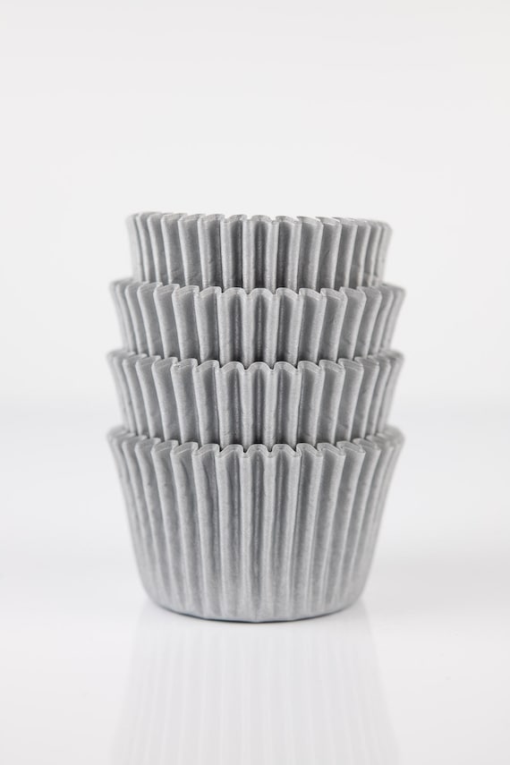 Silver Mini Cupcake Liners Silver Greaseproof Midi Baking Cups 48