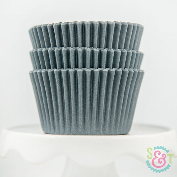 Solid Gray Cupcake Liners Gray Greaseproof Baking Cups 36