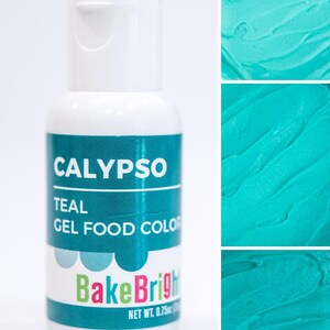 Calypso Teal Food Coloring Gel for Cakes, Cookies, Frosting, Fondant - 21g (0.75oz) Bottle