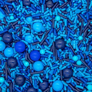 Sprinkles Mix: Blue Moon | Solid Blue Sprinkle Medley, Edible Blend - 4oz bottle