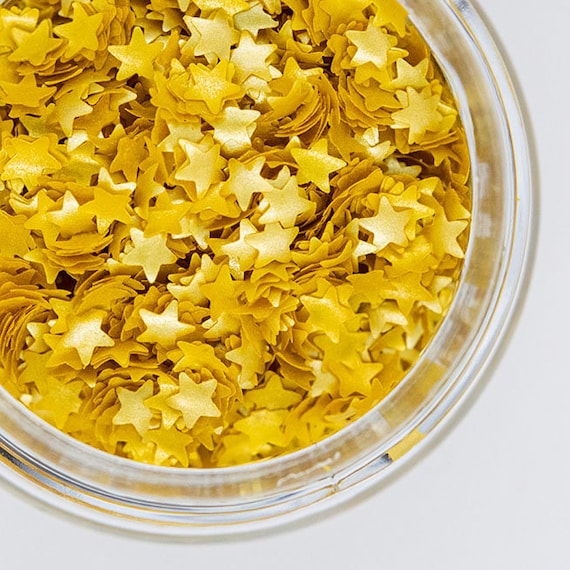 Edible Glitter Stars: Gold Glitter Shapes 0.5oz Jar 