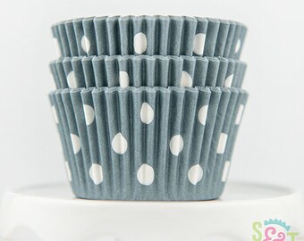 Dot Gray Cupcake Liners | Gray Dot Greaseproof Baking Cups - 36 count pack
