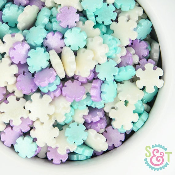 Candy Sprinkles: Pastel Snowflakes - Frozen Party Sprinkles - 4oz Bag Il_570xn