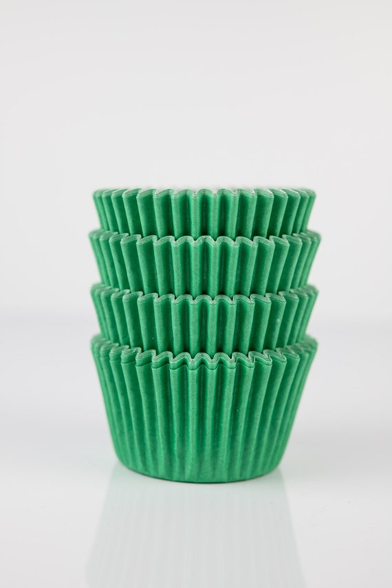 Green Mini Cupcake Liners Green Greaseproof Midi Baking Cups 48