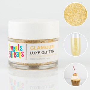 Glamour Gold Edible Glitter for Drinks, Cakes, and Food - 0.5oz jar (4g)