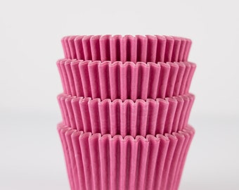 Pink Mini Cupcake Liners | Pink Greaseproof Midi Baking Cups - 48 count pack