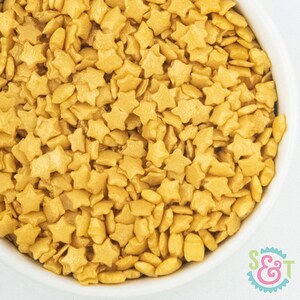 Sweet Sprinkles - Star Gold Quins Shapes - 4oz Bag