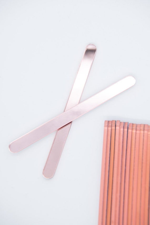 20 Pcs Acrylic Popsicle Sticks - Reusable Ice Cream Sticks For DIY Desserts & Crafts, Gold & Rose Gold