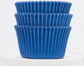 Solid Blue Cupcake Liners | Blue Solid Greaseproof Baking Cups - 36 count pack