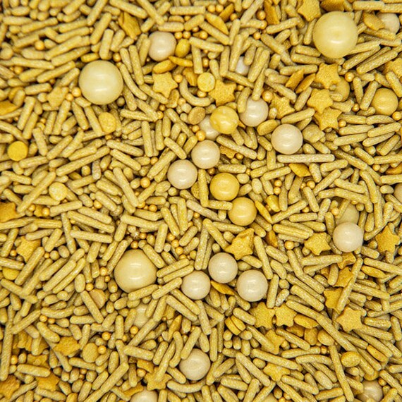 Sprinkles Mix - So Fancy, Gold Sprinkle Medley, Edible Blend - 4oz bottle Il_570xn