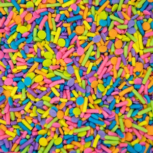 Sprinkles Mix - Neon Glow | Bright Rainbow Sprinkle Medley, Edible Blend - 4oz bottle