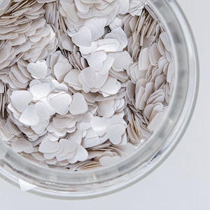 Edible Glitter Hearts: Silver Glitter Shapes - 0.5oz jar