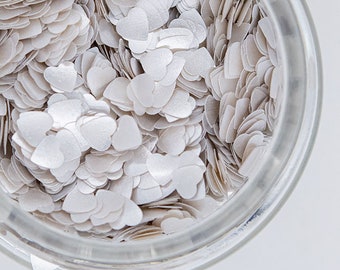 Edible Glitter Hearts: Silver Glitter Shapes - 0.5oz jar