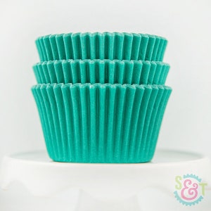 Solid Teal Cupcake Liners | Teal Greaseproof Baking Cups - 36 count pack