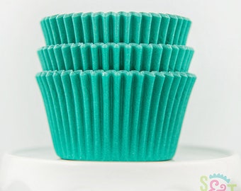 Solid Teal Cupcake Liners | Teal Greaseproof Baking Cups - 36 count pack